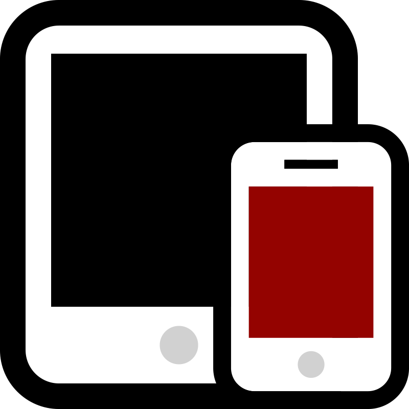 A smartphone overlapping a tablet