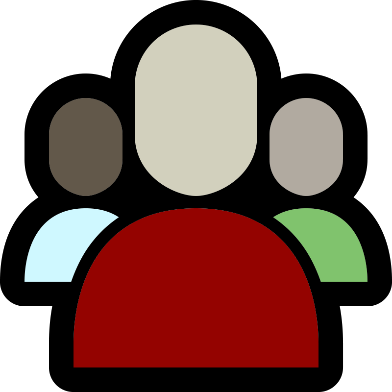 Icon of three people, overlapped