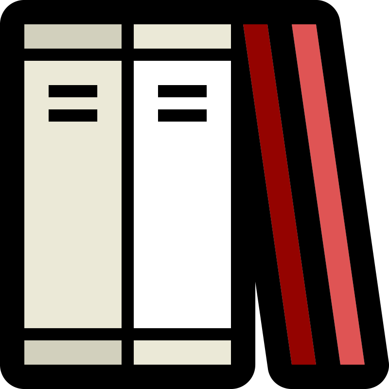 Icon of books with some magazines propped against them